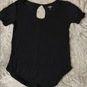 SO Black Fitted Cut Out Short Sleeve Bodysuit